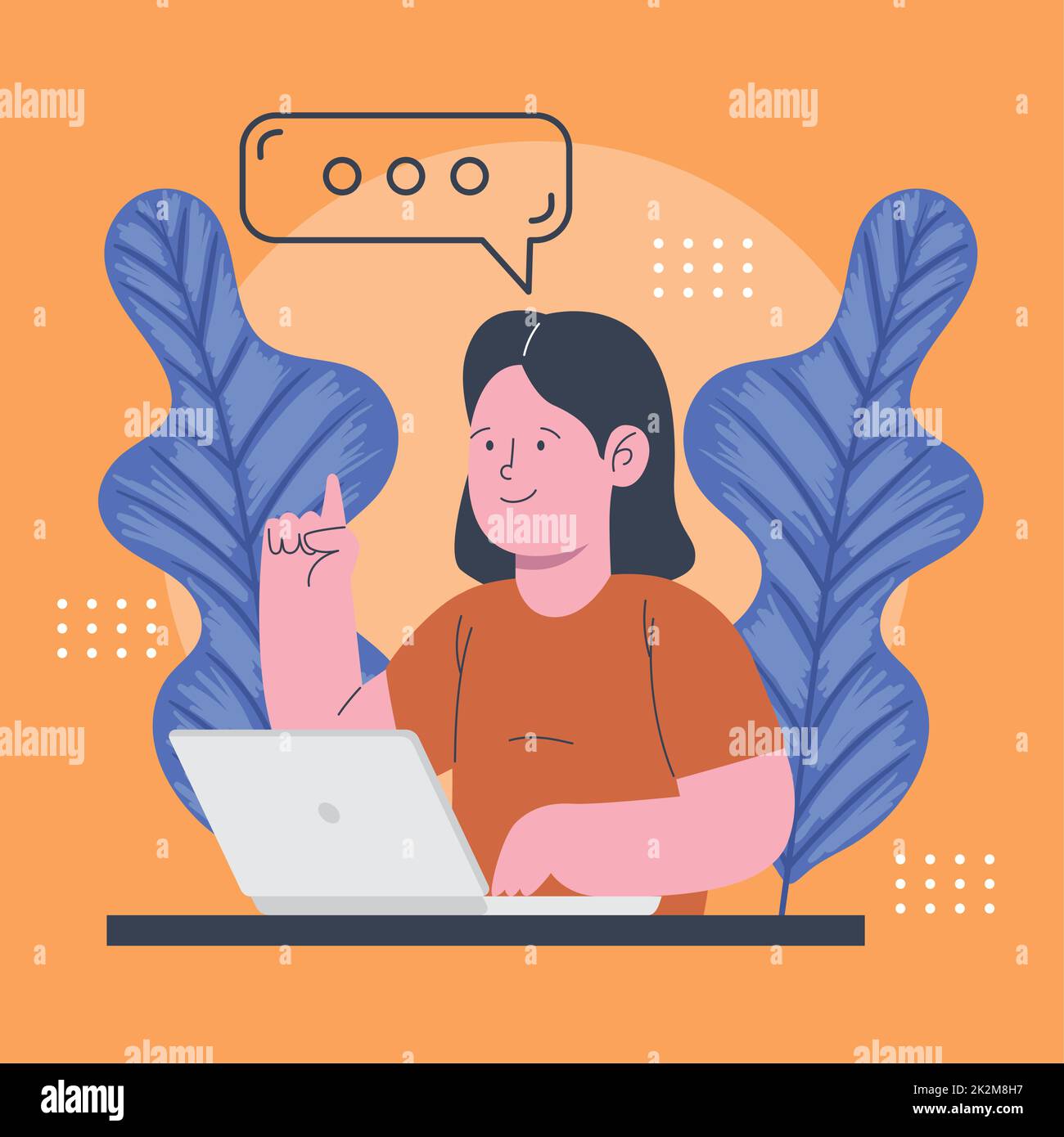 business woman using laptop Stock Vector