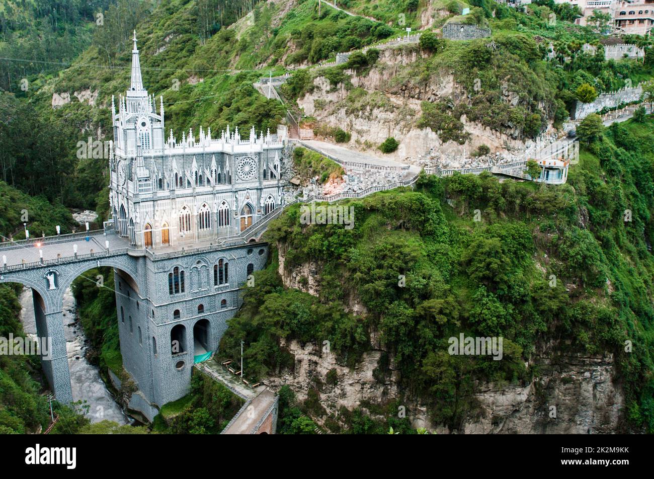 The Sanctuary of Our Lady of the Rosary in Las Lajas, Ipiales, Potosi, Colombia Stock Photo