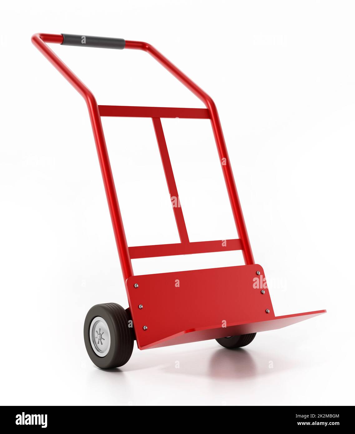 Hand trolley isolated on white background. 3D illustration Stock Photo