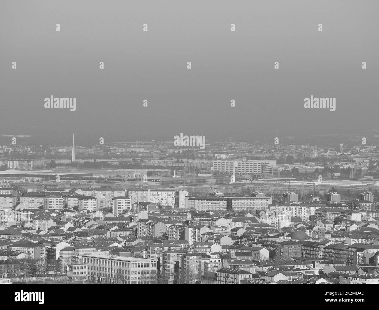 Aerial view of Turin in black and white Stock Photo - Alamy