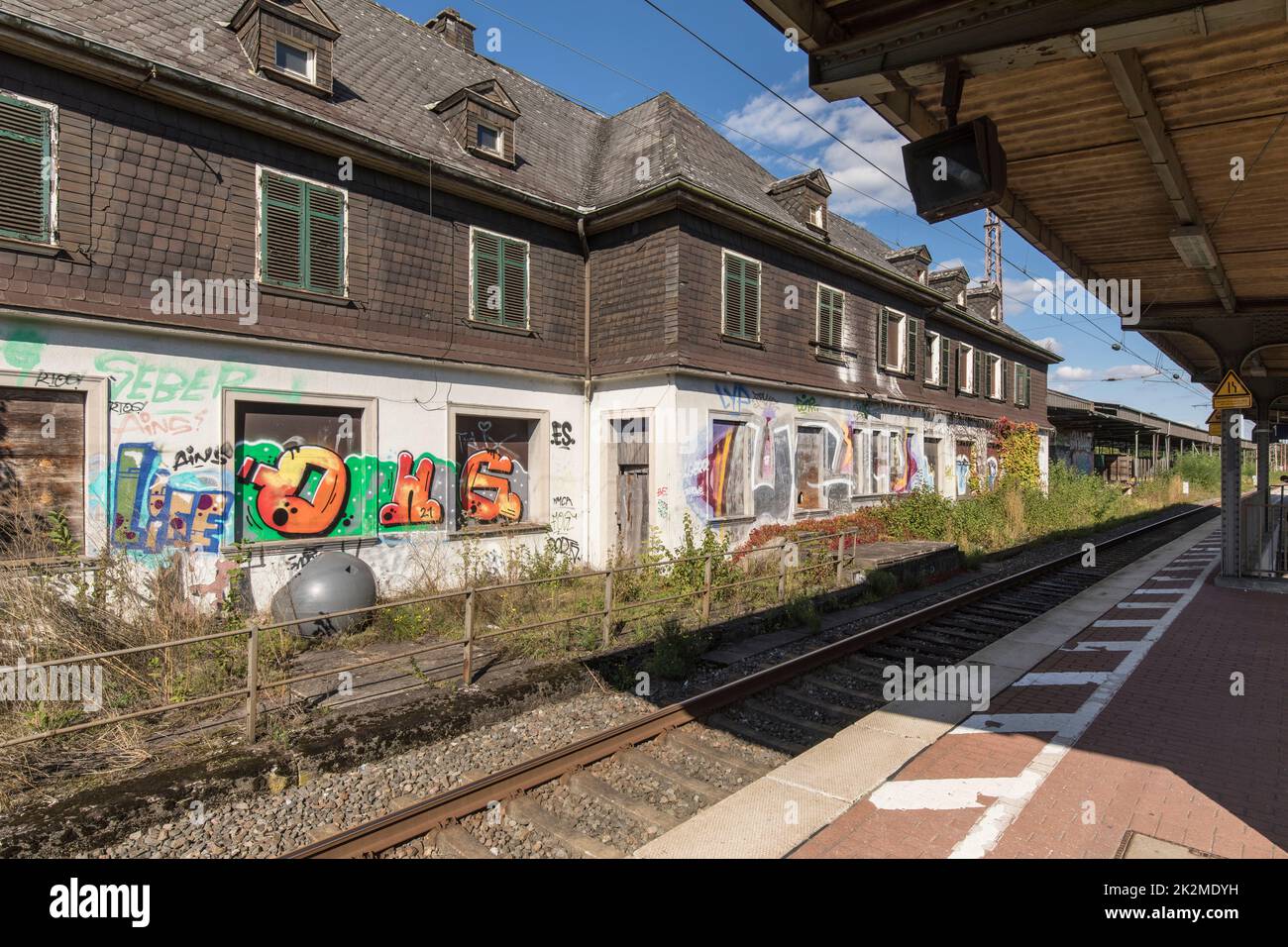 the station in Hagen-Vorhalle, Hagen, North Rhine-Westphalia, Germany. Bahnhof in Hagen-Vorhalle, Hagen, Nordrhein-Westfalen, Deutschland. Stock Photo
