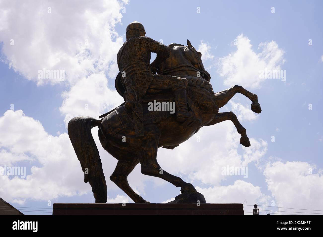 Statue of turkish hero on horse, Alp Arslan (honorific in Turkic