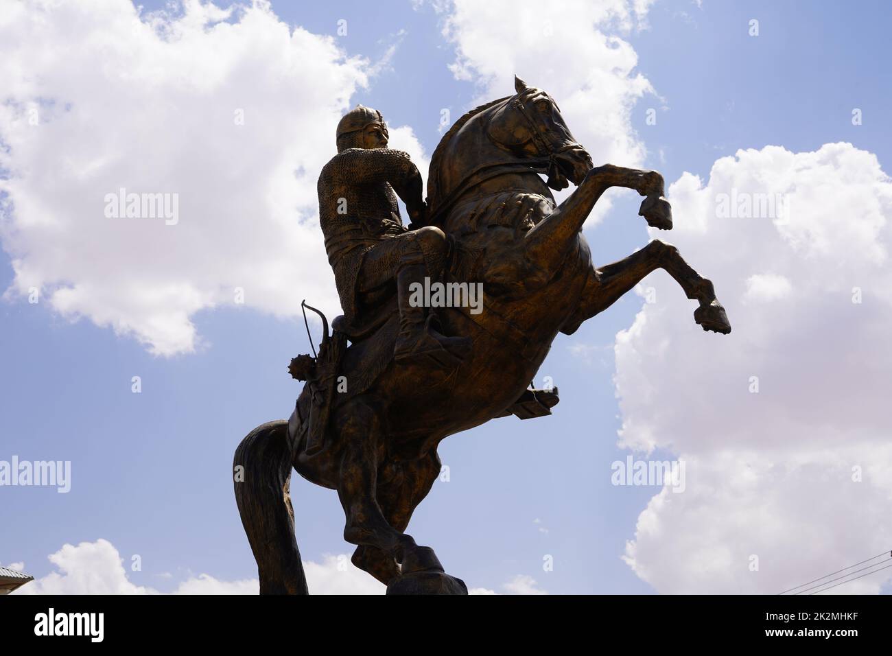 Statue of turkish hero on horse, Alp Arslan (honorific in Turkic