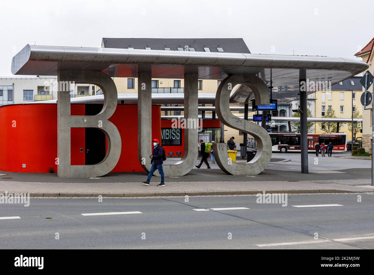 Jena bus station Stock Photo