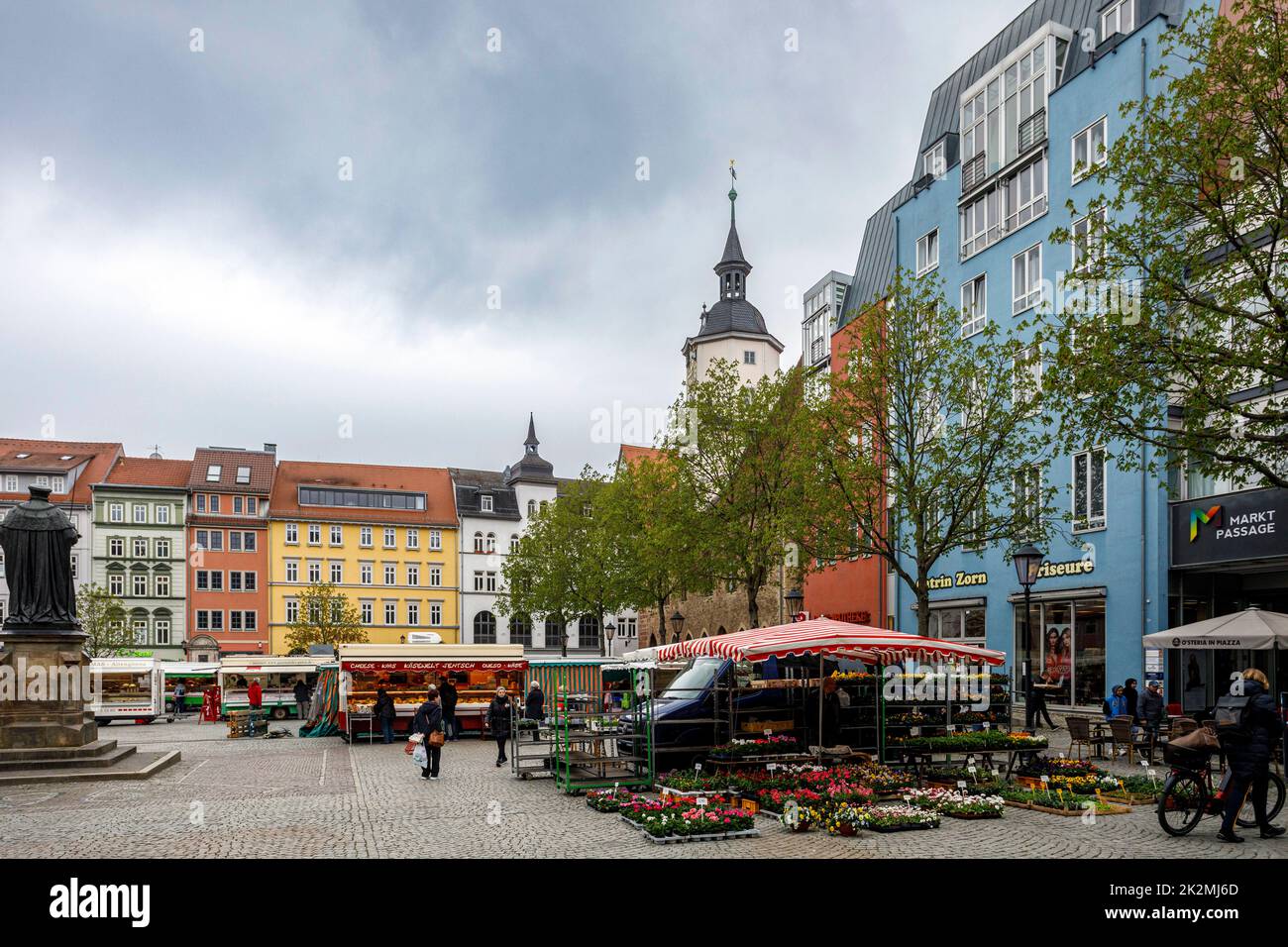 Marketplace Jena, with the old town hall from the 14th century Stock Photo Alamy