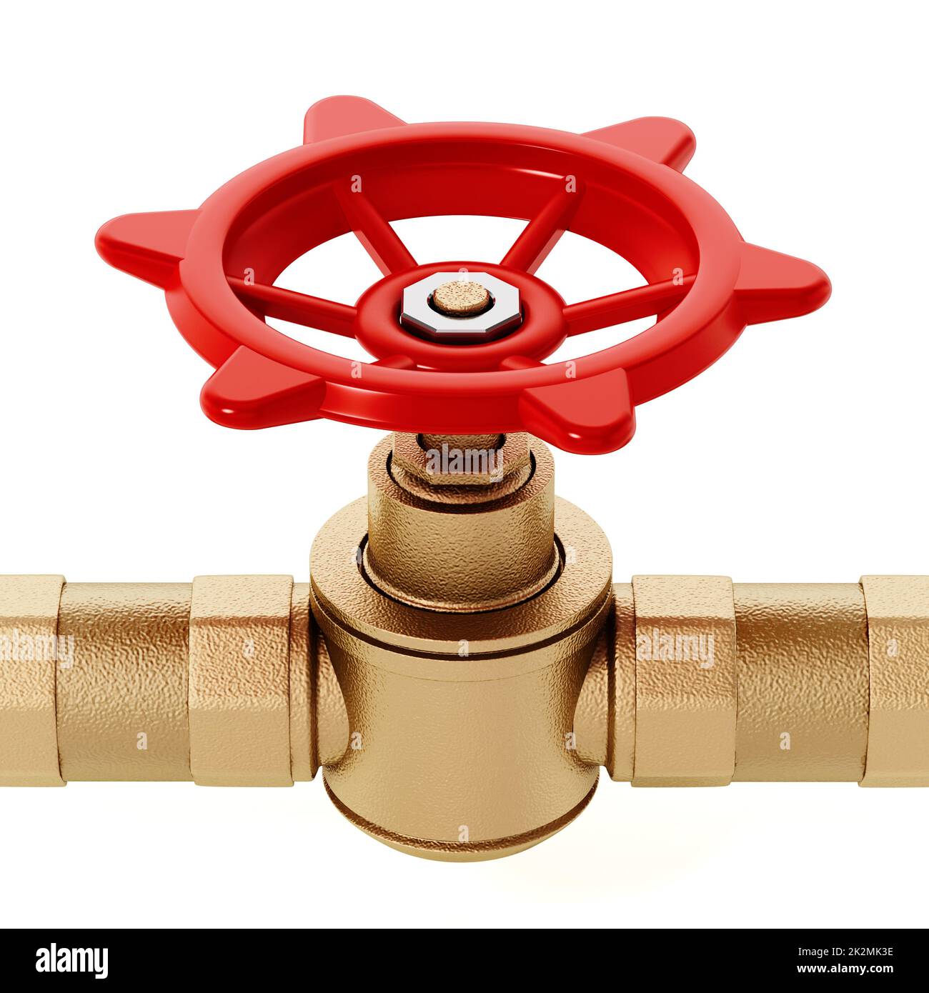 Water valve isolated on white background. 3D illustration Stock Photo