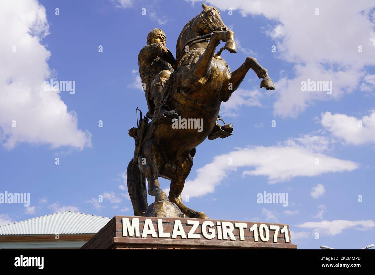 Statue of turkish hero on horse, Alp Arslan (honorific in Turkic ...