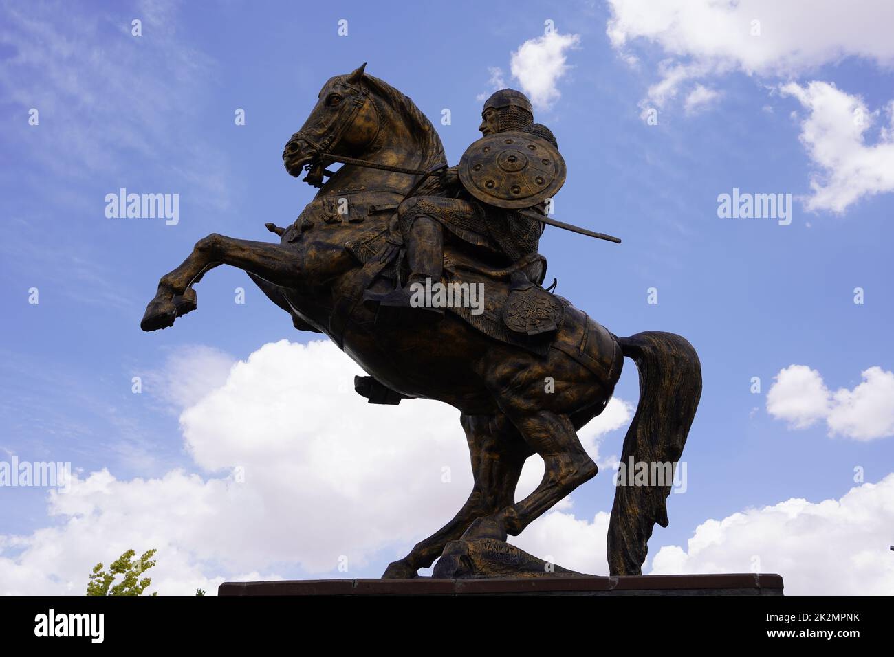 Statue of turkish hero on horse, Alp Arslan (honorific in Turkic
