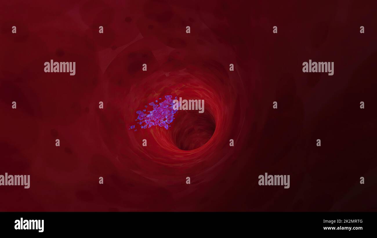 Virus Through A Vein Or Artery 3d illustration Stock Photo - Alamy