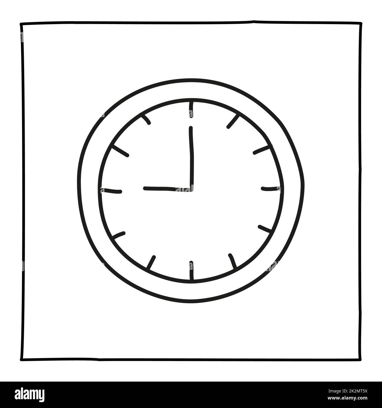 Doodle wall clock watch icon Stock Photo Alamy
