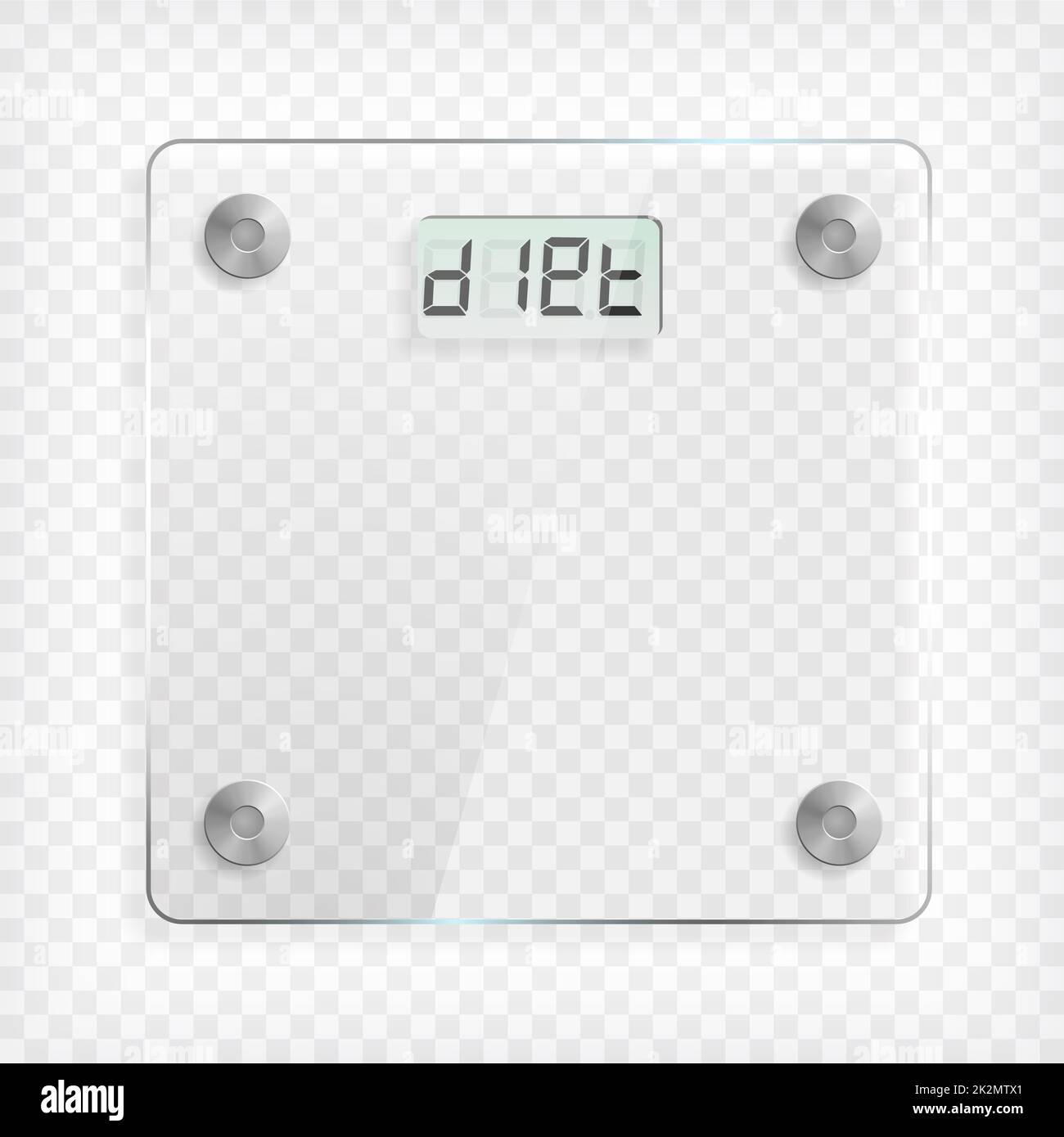 Transparent square glass scale with reflection and shadow Stock Photo