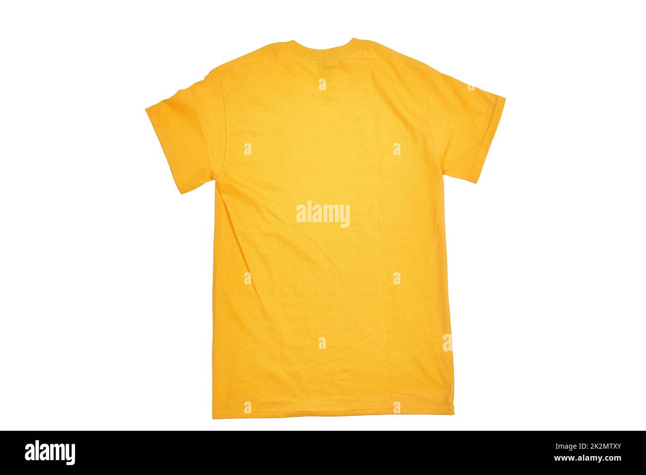 Yellow T-shirt blank white background Stock Photo - Alamy