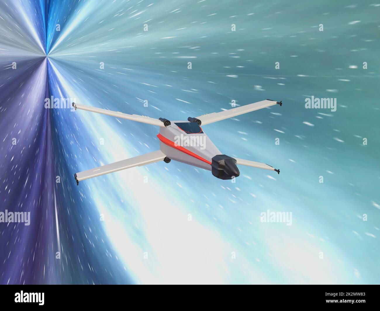 Spaceship flying at supersonic speed Stock Photo Alamy