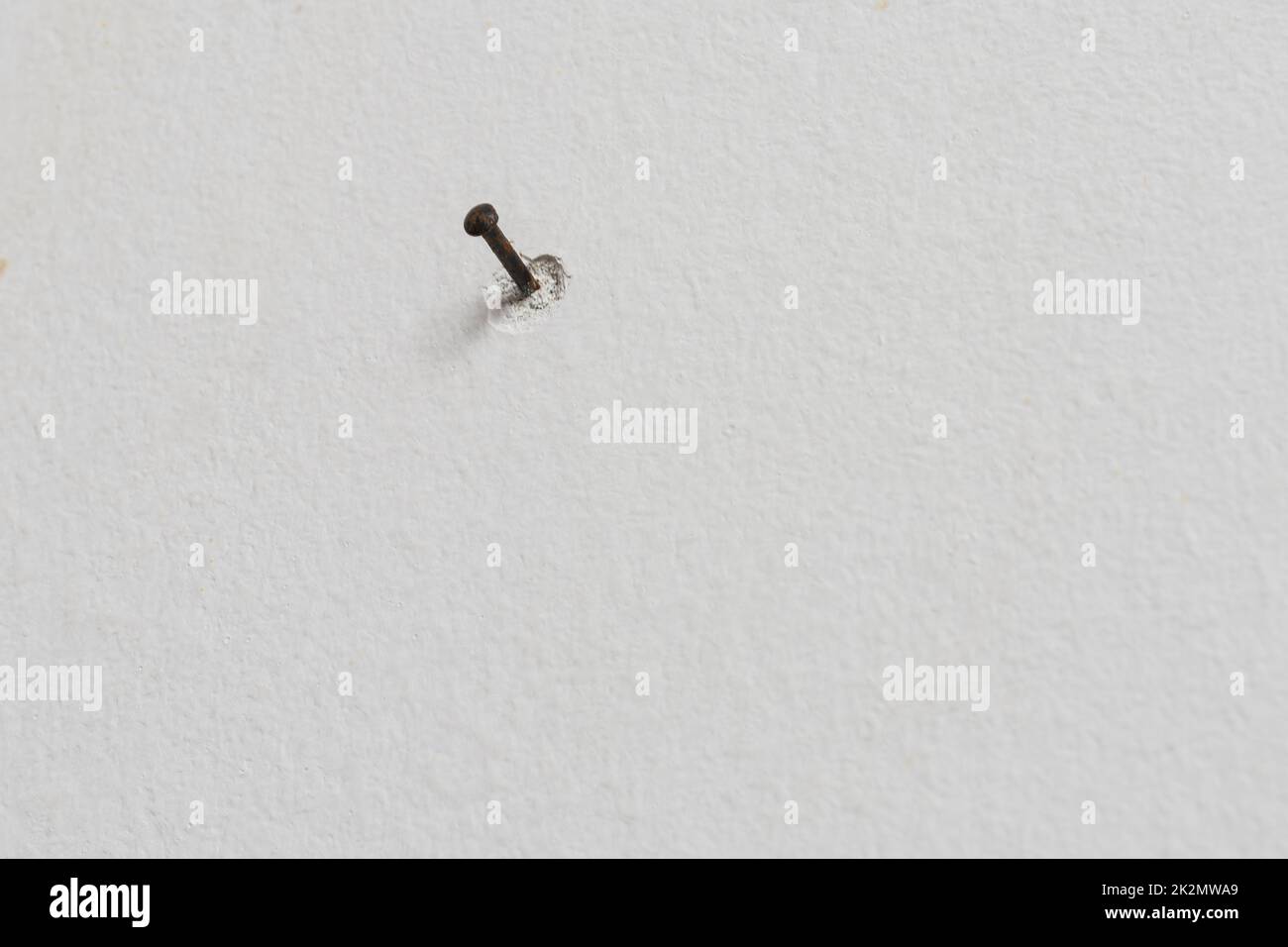 Nail driven into the wall Stock Photo Alamy