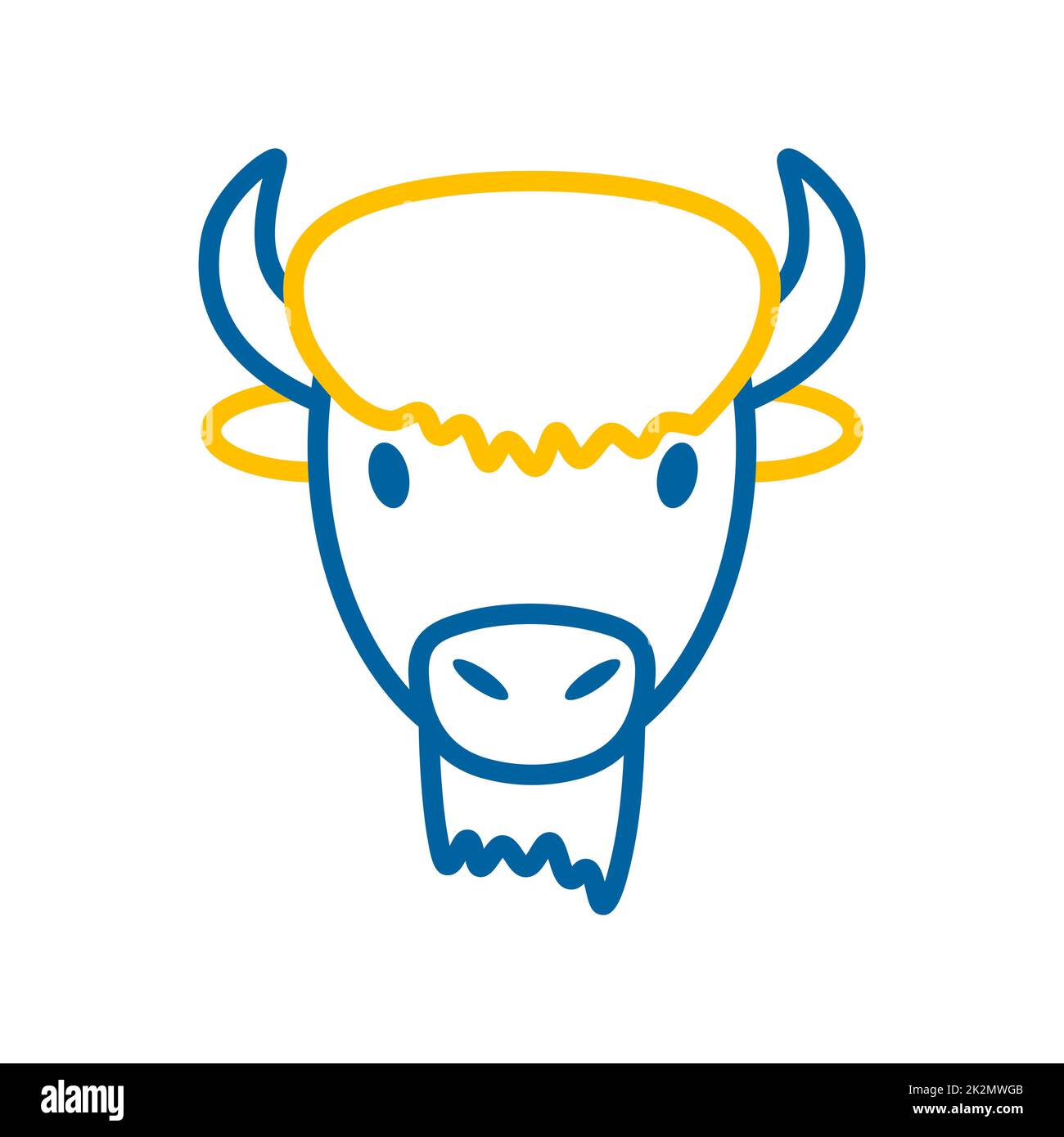 Bison buffalo ox icon. Animal head vector Stock Photo