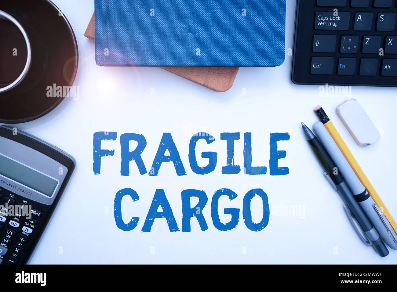 Writing displaying text Fragile Cargo. Concept meaning Breakable Handle