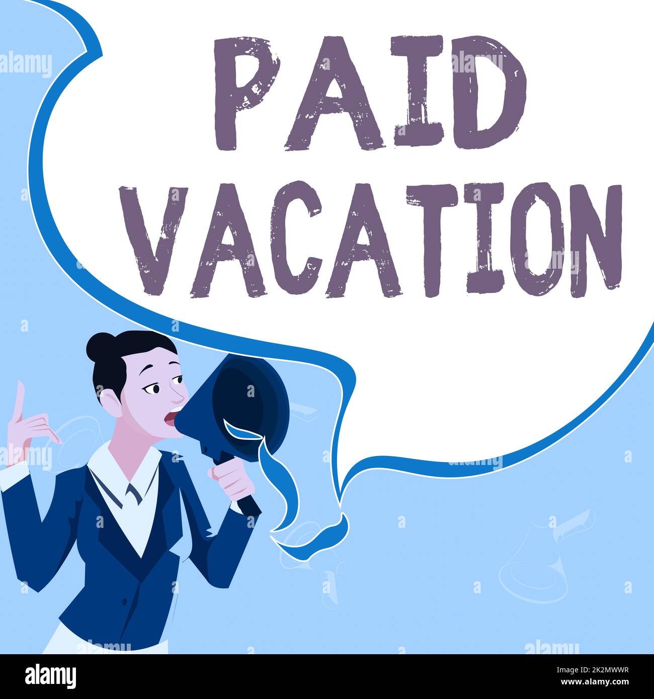 Text caption presenting Paid Vacation, Word for Sabbatical Weekend Off