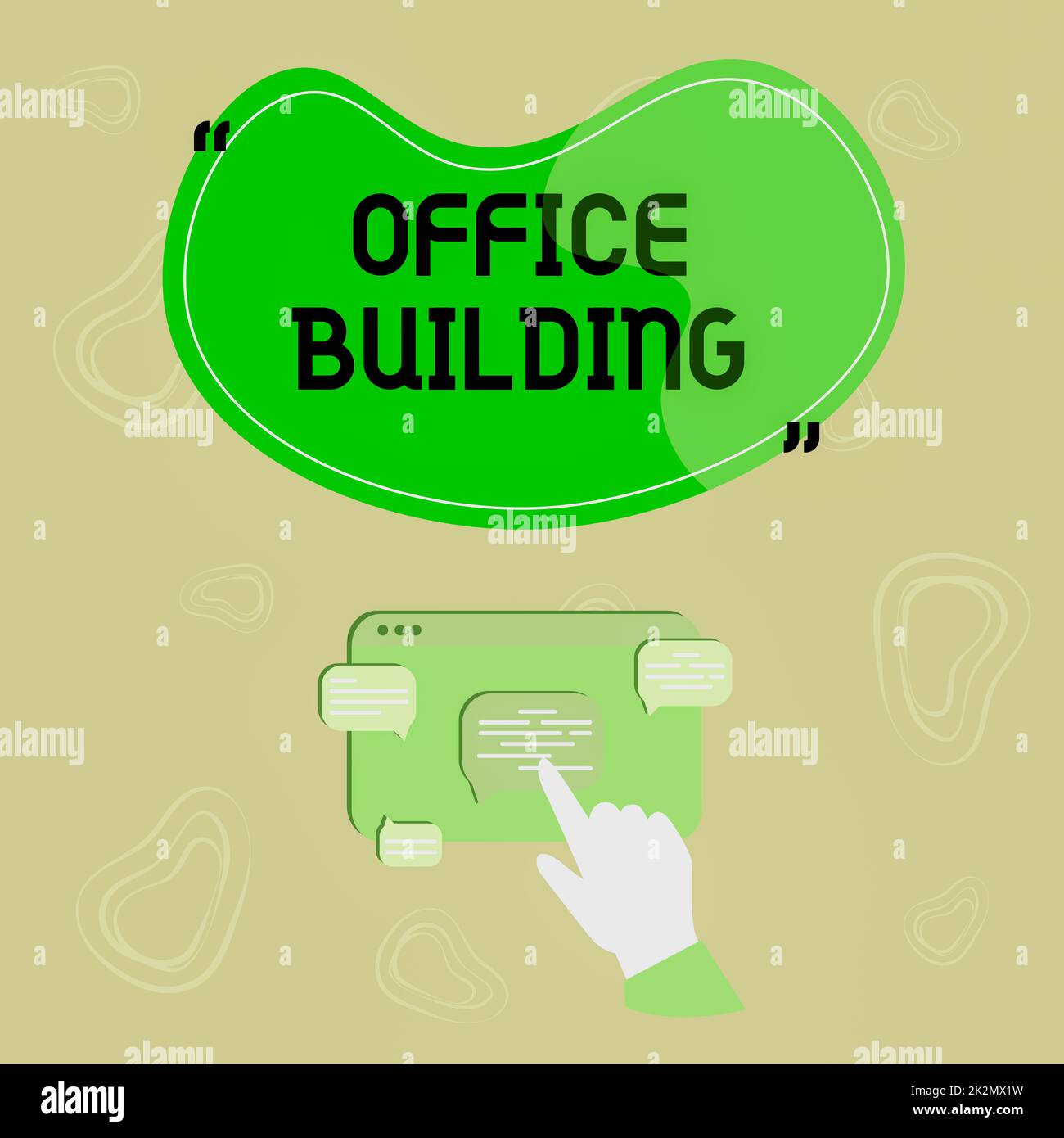 Sign displaying Office Building. Concept Commercial buildings