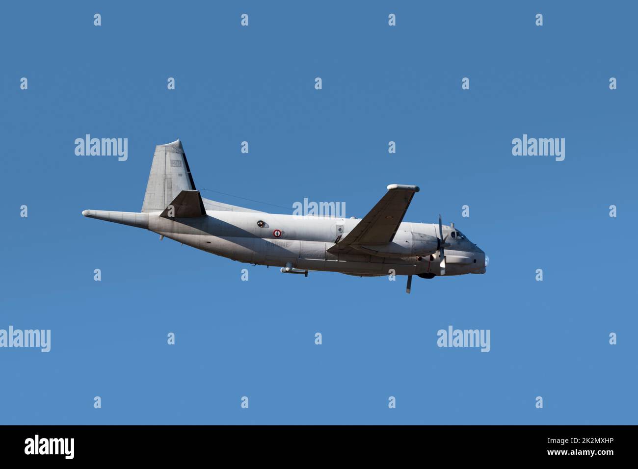 Morlaix, France - September 18 2022: The Breguet Br.1150 Atlantic (ATL2) of the French Navy performs maritime patrol and anti-submarine warfare missio Stock Photo