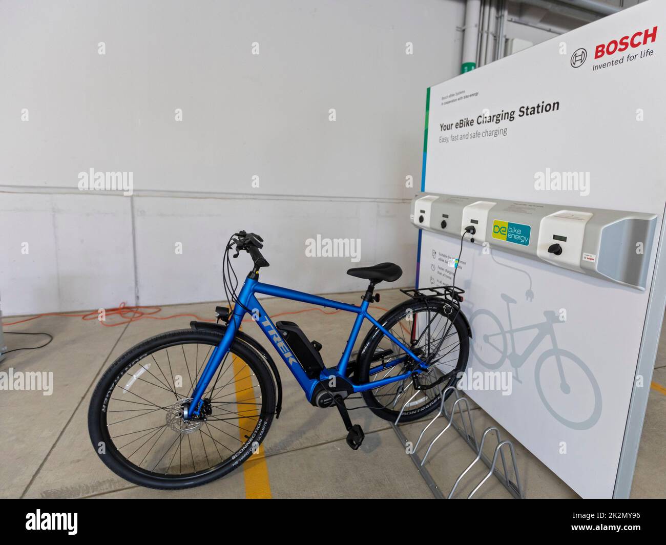 Detroit, Michigan - The Detroit Smart Parking Lab, a research center operated by the American Center for Mobility in a parking garage. The center test Stock Photo