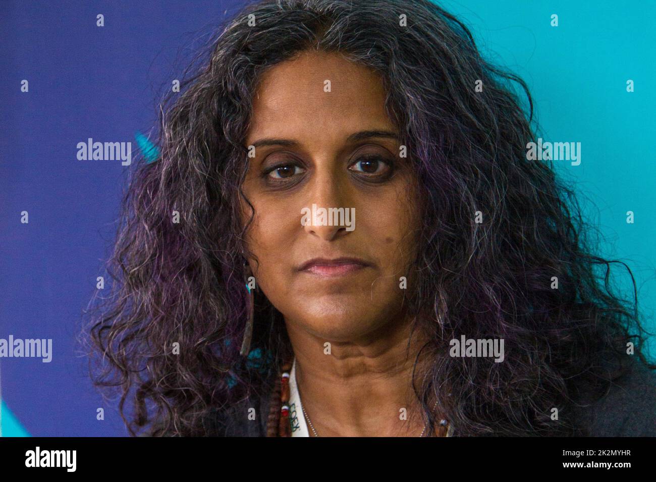 Torino, Italy. 22nd September 2022. Rupa Marya, doctor at the University of California and promoter of deep medicine, attends a conference at 2022 Terra Madre Salone del Gusto event. Stock Photo