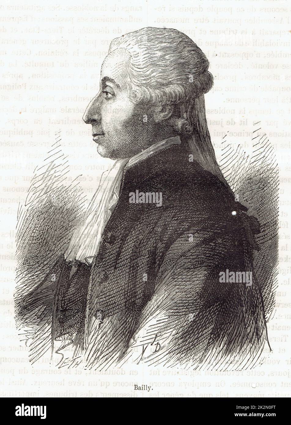 Bailly, mathématicien, astronome, académicien, écrivain. Il devient le premier maire de Paris lors de la Révolution française Stock Photo