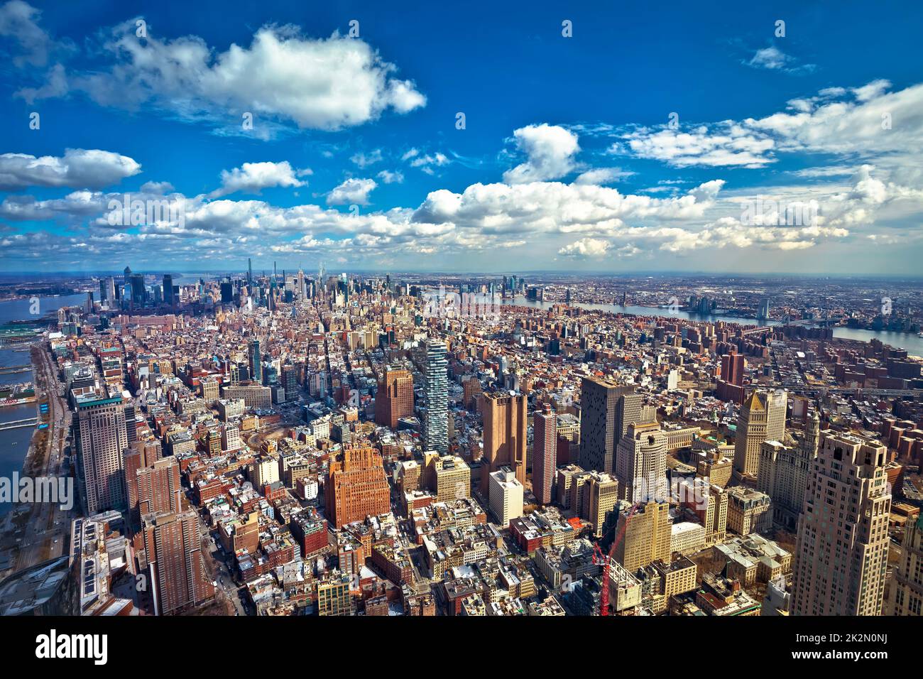 New York City epic skyline aerial view Stock Photo