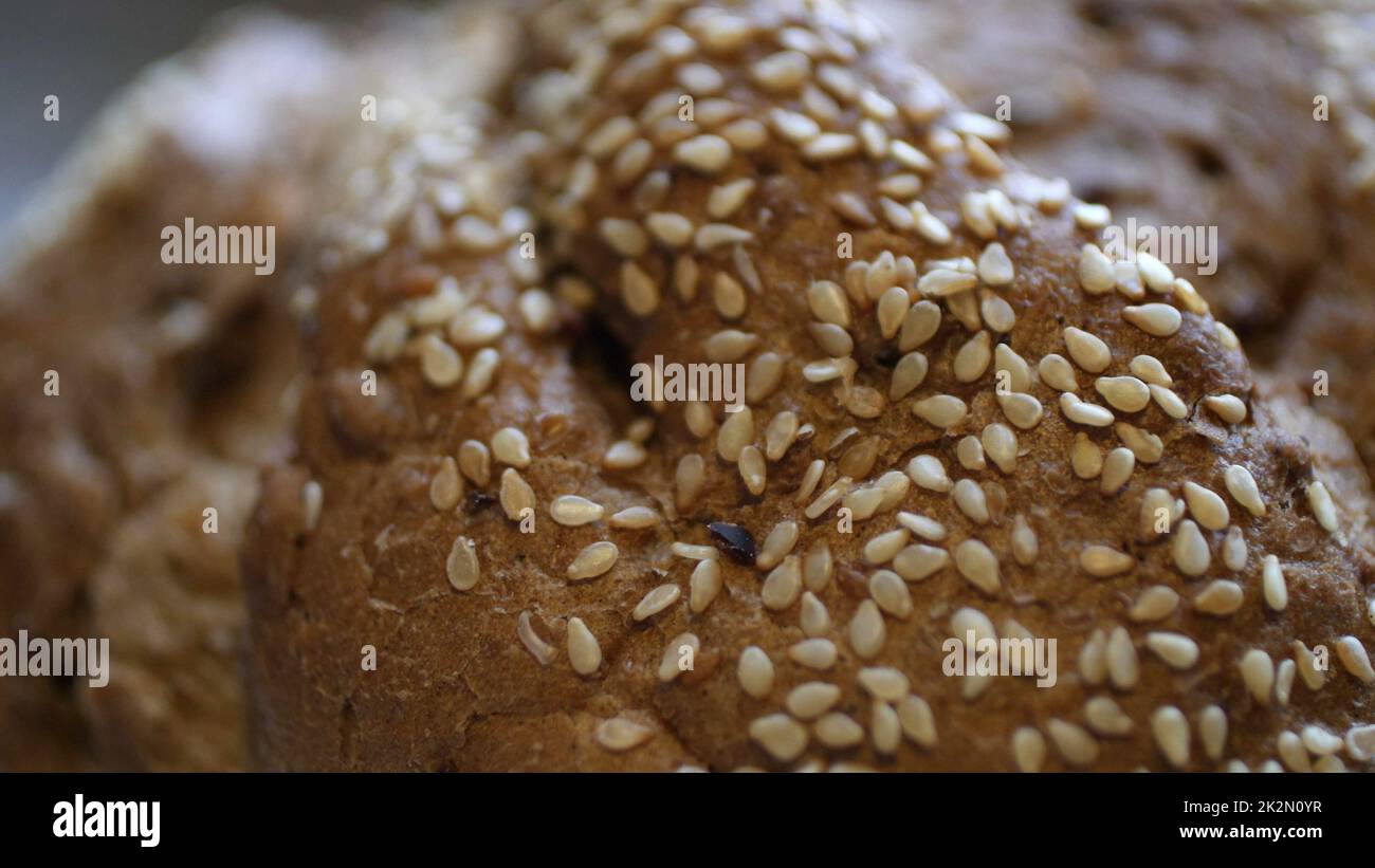 Whole Wheat Bread Baked At Home With Bio Ingredients Stock Photo