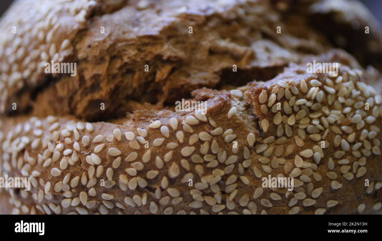 Whole Wheat Bread Baked At Home With Bio Ingredients Stock Photo