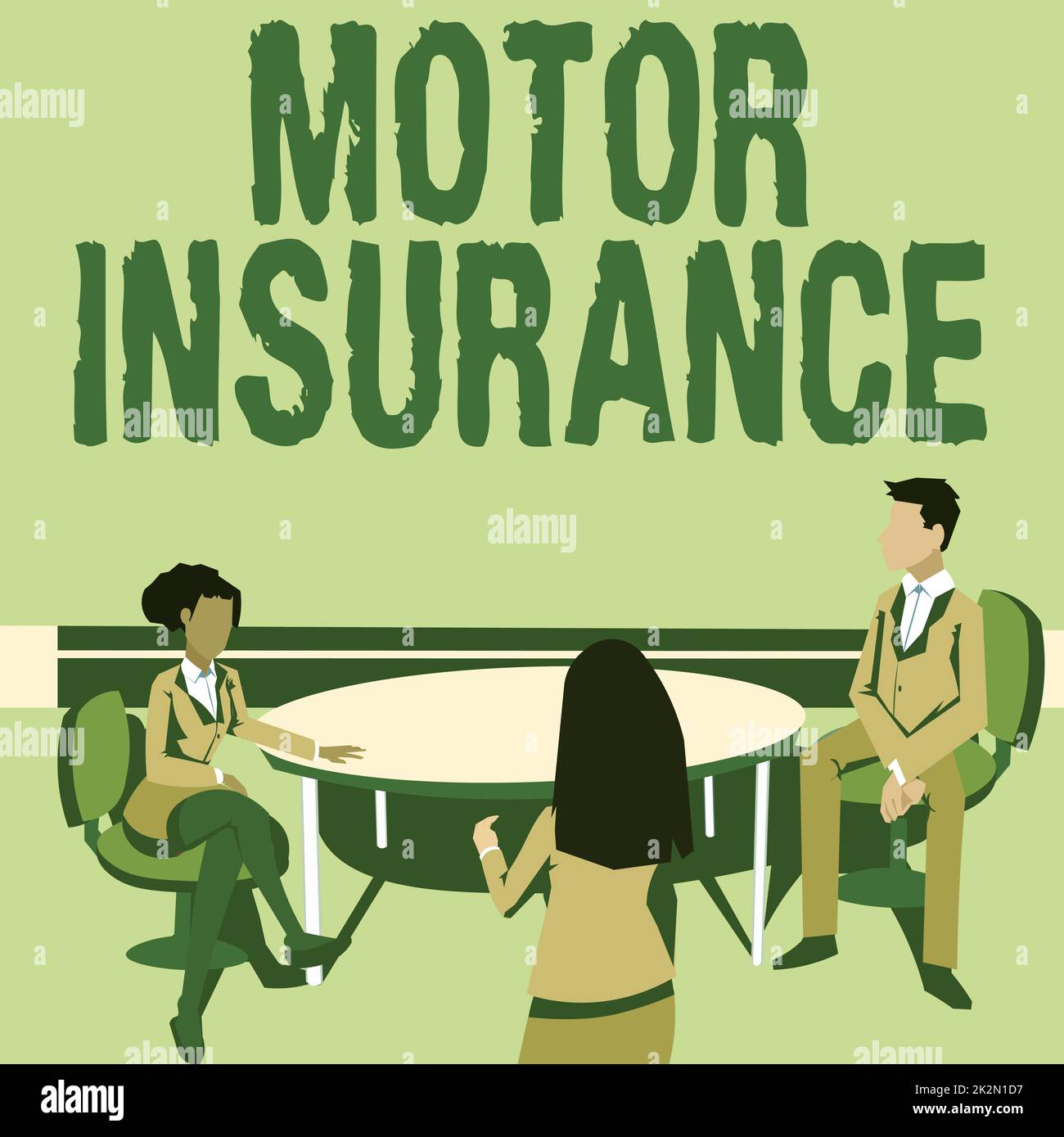 Text showing inspiration Motor Insurance, Business showcase Provides financial compensation to cover any injuries Colleagues having meeting presenting Stock Photo