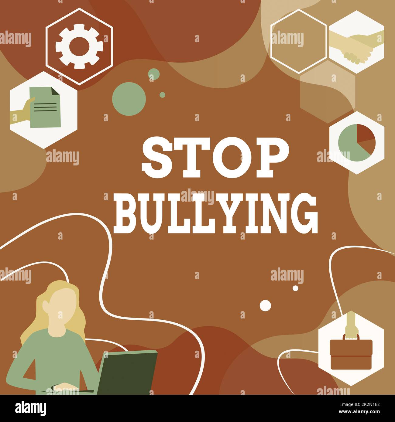 Hand writing sign Stop Bullying. Business showcase Fight and Eliminate this Aggressive