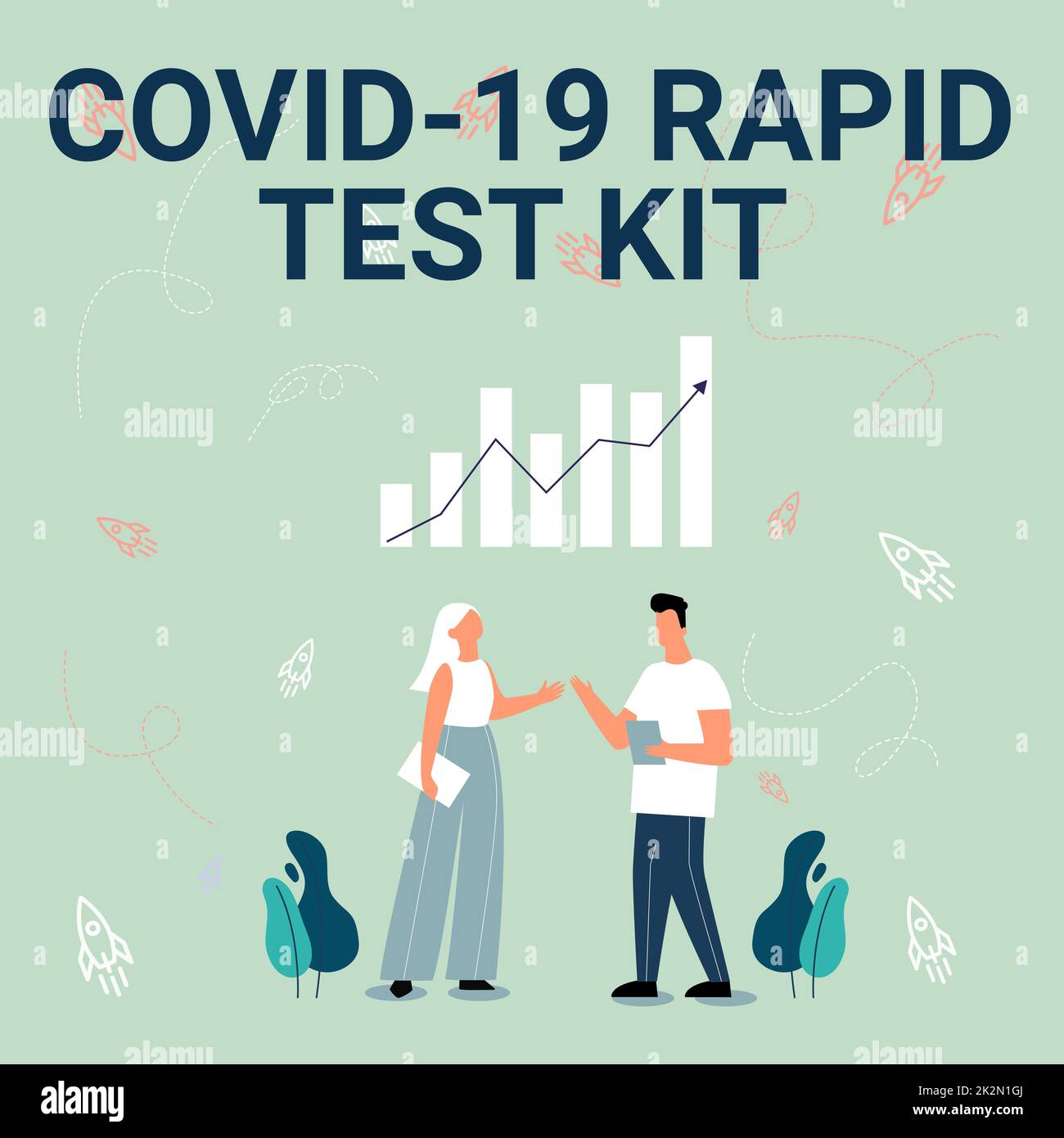 Text caption presenting Rapid Test Kit. Business approach Emergency medical diagnostic equipment that deliver fast results Illustration Of Partners Sharing Wonderful Ideas For Skill Improvement. Stock Photo