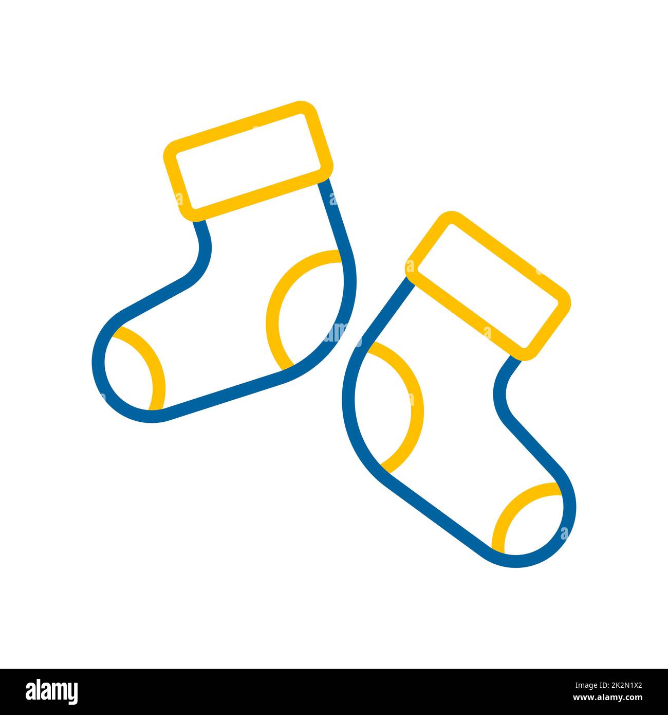 Cute sock with baby clothes pin isolated icon Vector Image