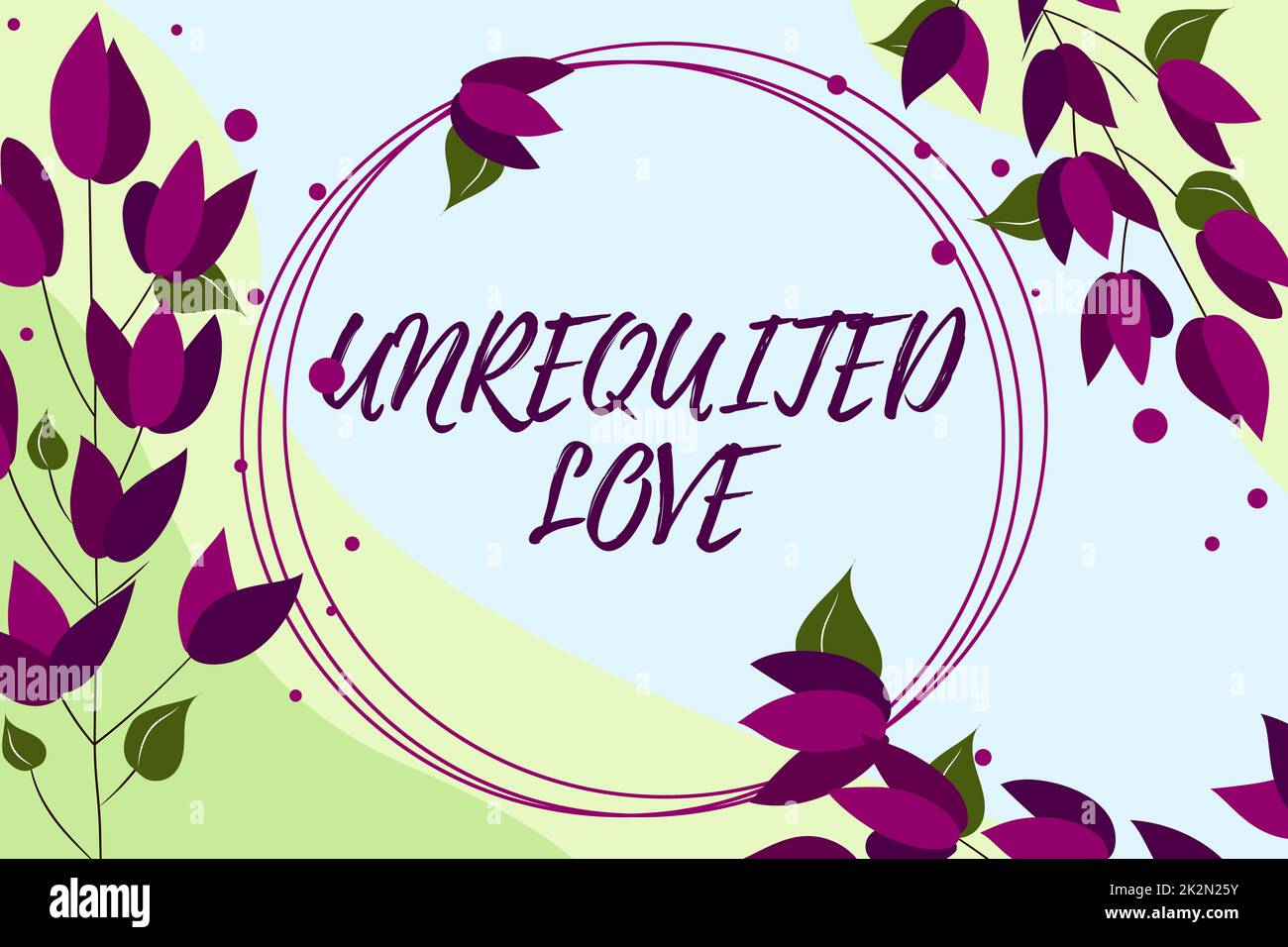 Conceptual display Unrequited Love. Concept meaning not openly reciprocated or understood as