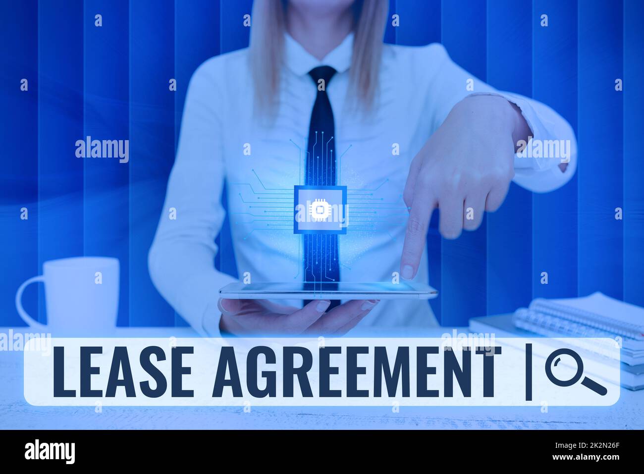 Handwriting text Lease Agreement. Concept meaning Contract on the terms