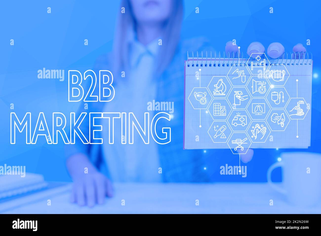 Text caption presenting B2B Marketing. Concept Partnership