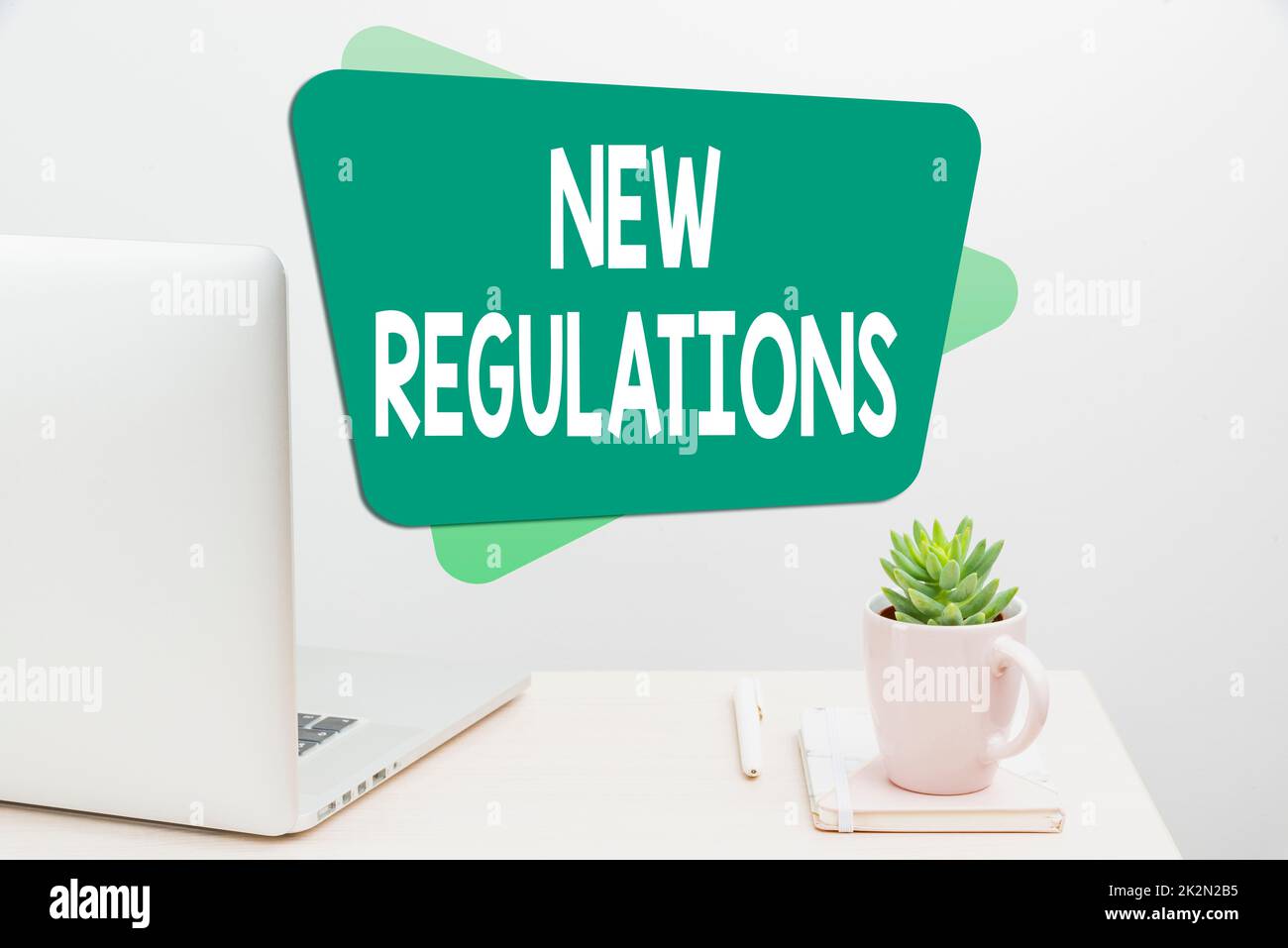 Hand writing sign New Regulations. Business overview Regulation controlling the activity usually