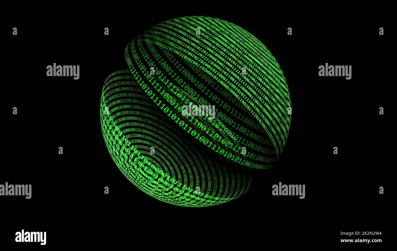 Globe created from  binary data Stock Photo