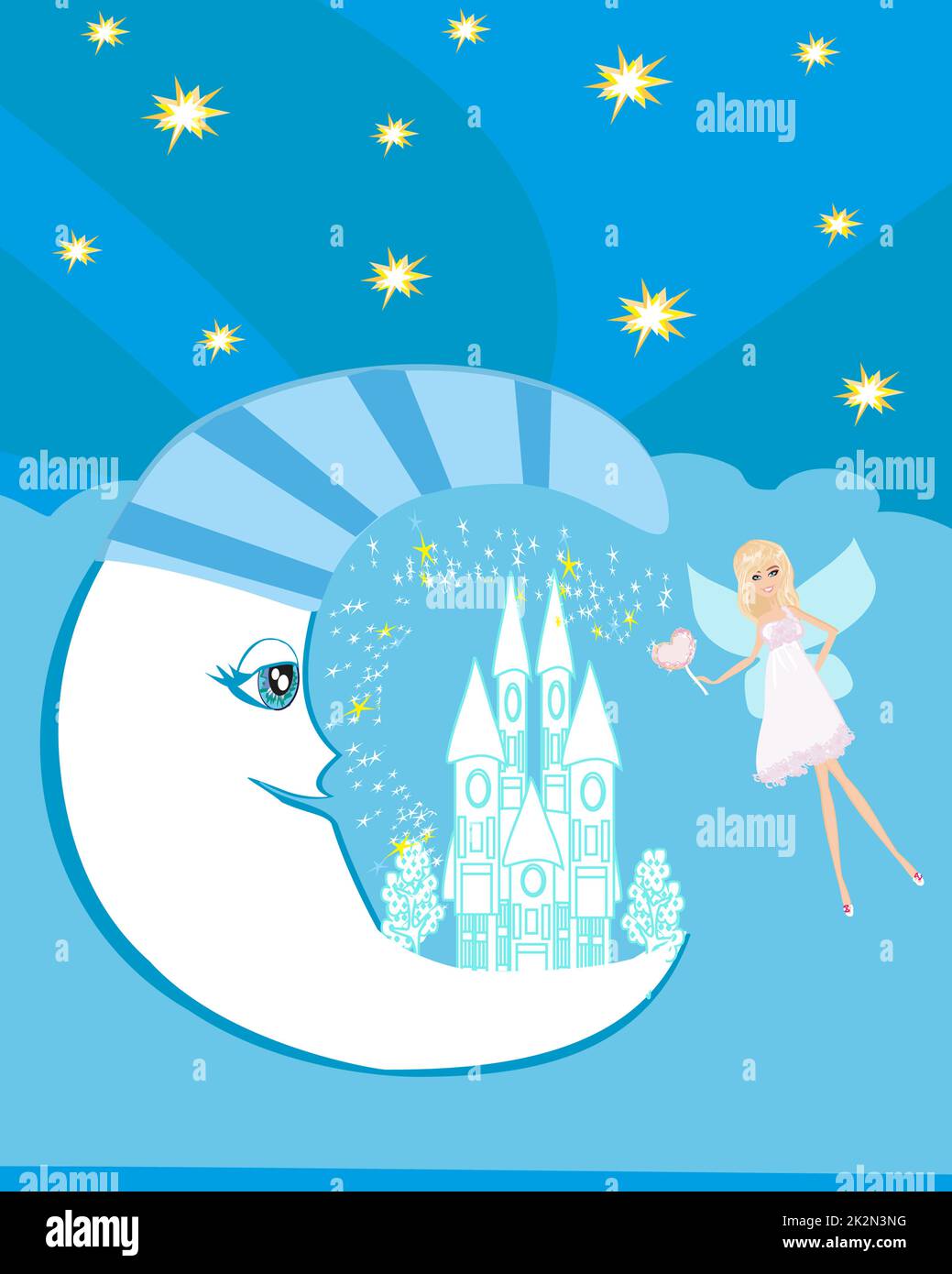 Fairy on moon Stock Photo - Alamy
