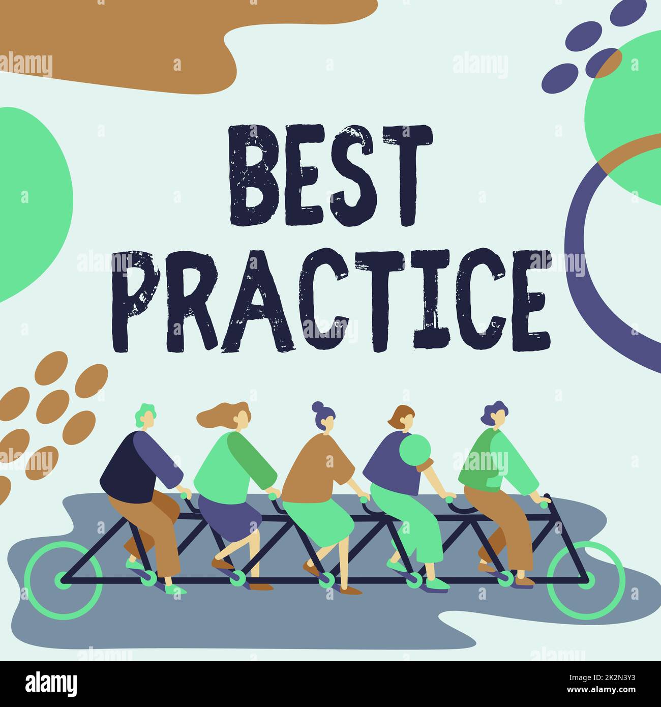 Sign displaying Best Practice. Business idea Method Systematic Touchstone Guidelines Framework Ethic Colleagues Riding Bicycle Representing Teamwork Successful Problem Solving. Stock Photo