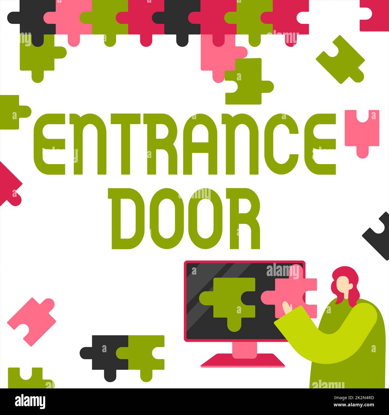 Sign displaying Entrance Door. Conceptual photo Way in Doorway Gate