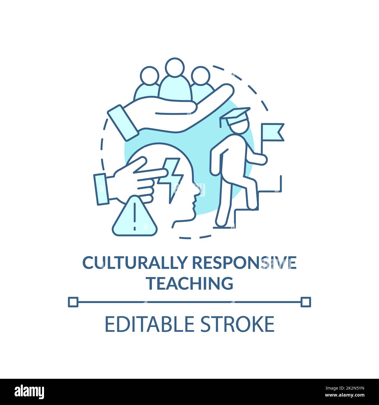Culturally responsive teaching turquoise concept icon Stock Photo