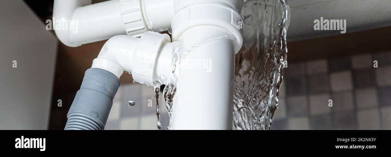 Water Is Leaking From The Pipe Stock Photo Alamy