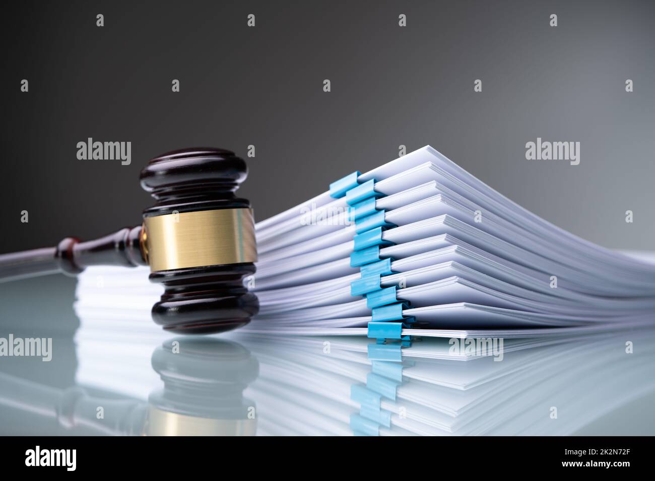 Piles Judicial Court Files Stock Photo