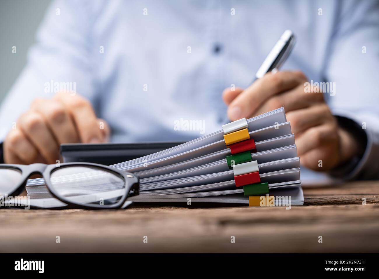 Business Accountant Calculating Tax Documents Stock Photo Alamy