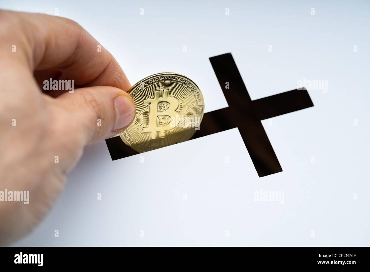 Inserting Cryptocurrency Coin In Charity Donation Box Collection Stock  Photo - Alamy