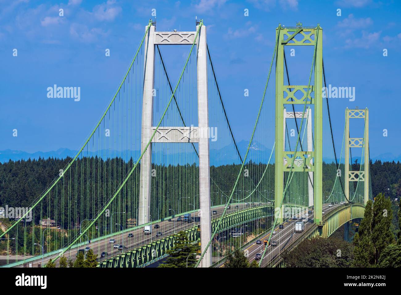 Tacoma Narrows Bridge, Tacoma, Washington, USA Stock Photo
