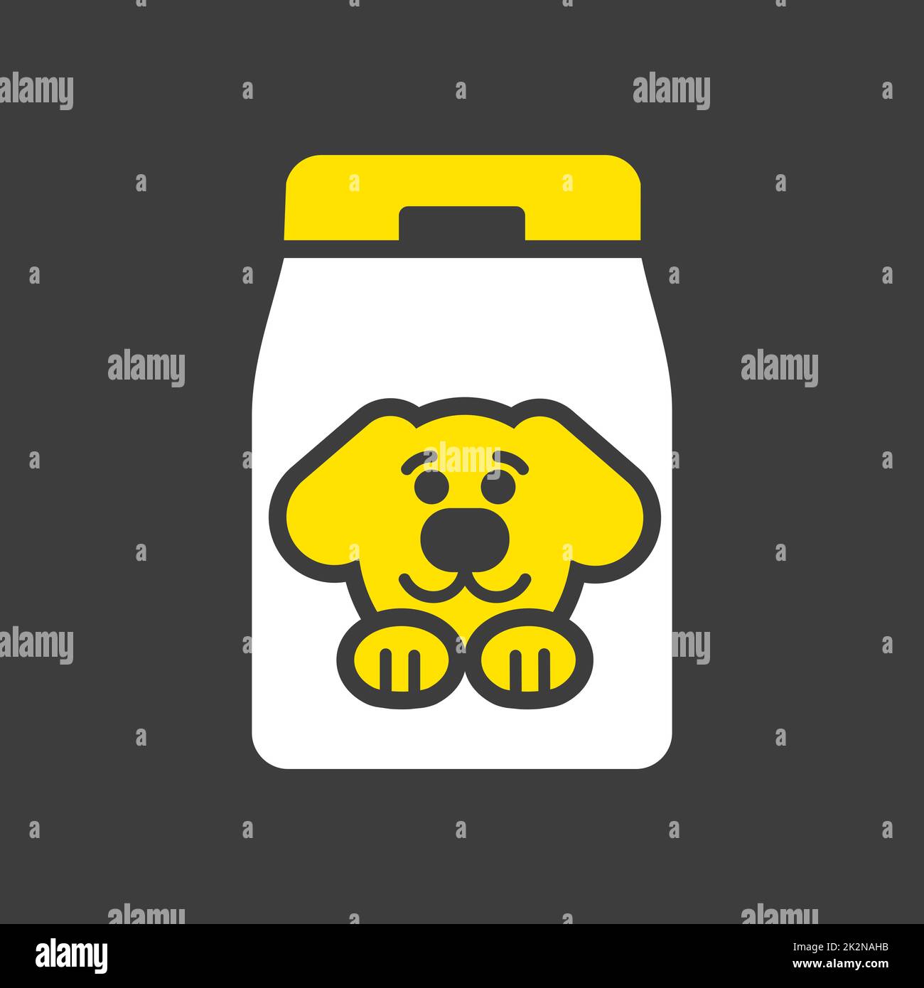 Dog food bag vector icon. Pet animal sign Stock Photo