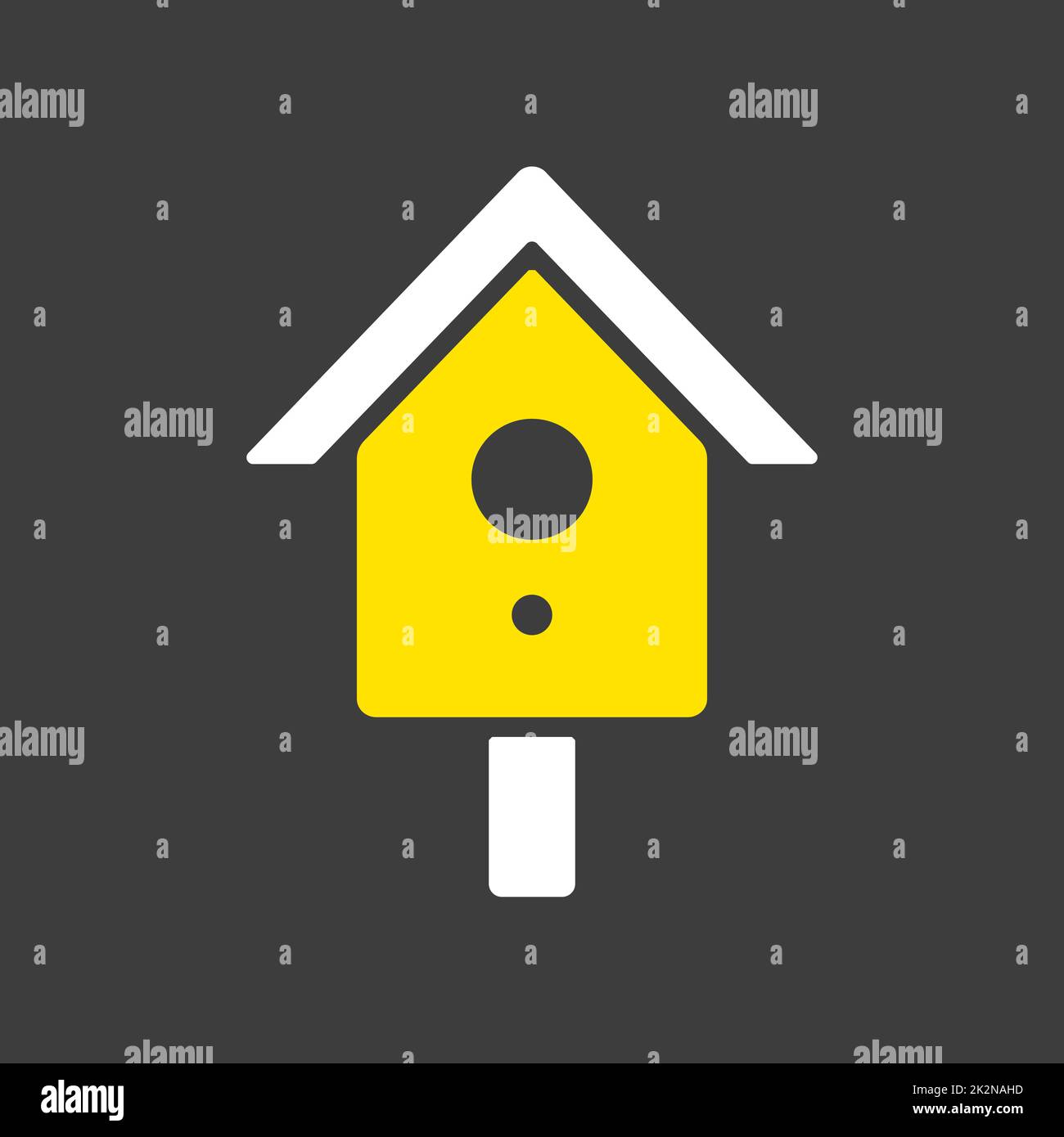 Nesting box or birds house vector icon Stock Photo - Alamy