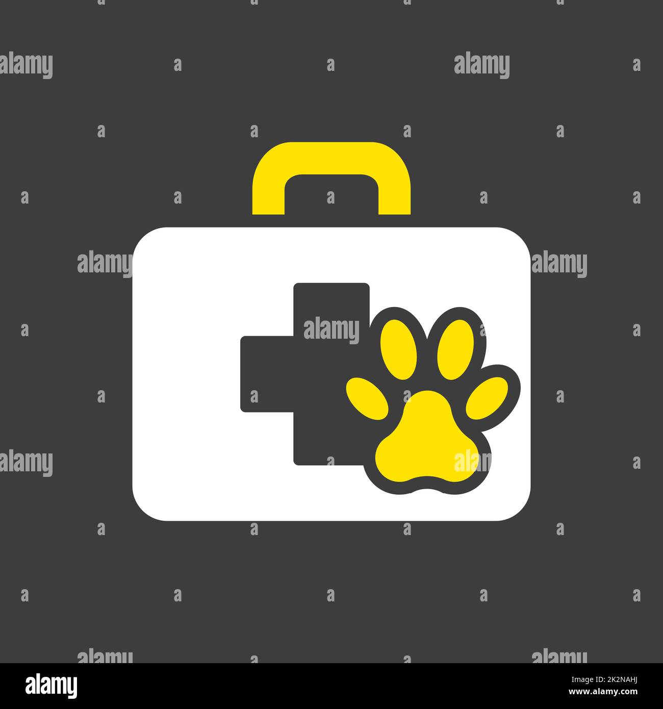 Pet first aid kit vector icon. Clinic box sign Stock Photo